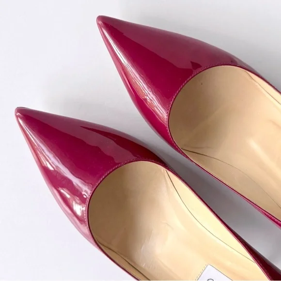 Jimmy Choo Aza Red Patent Leather Kitten Heel Pump 38.5 IT 8 US